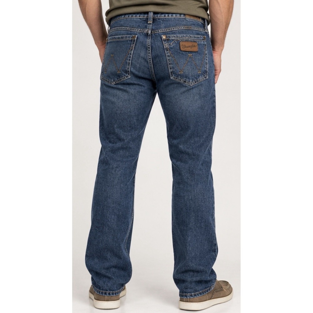 Wrangler Retro Jeans Mens 33X30 Blue Med Wash Slim Boot Stretch Denim WLT77LY